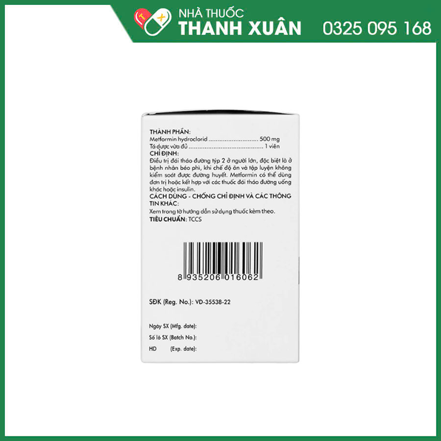 Glumeform 500 XR thuốc điều trị đái tháo đường tuýp 2